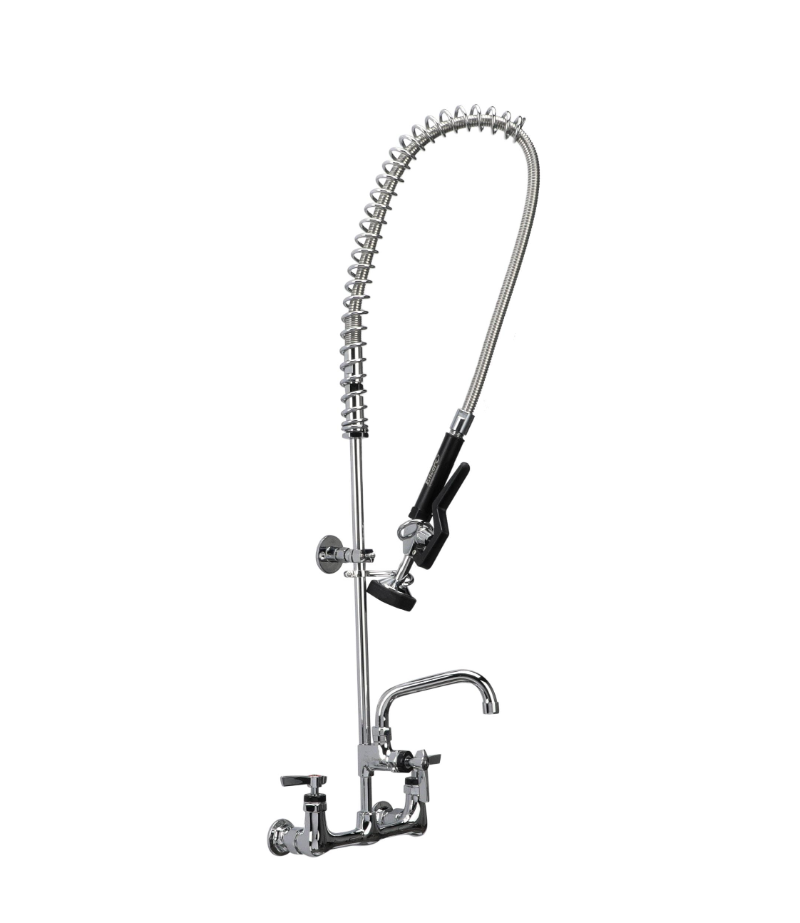 Encore® 8" OC. Brass Chrome Plated Wall Mount Pre Rinse Assembly with 16" Add On Faucet