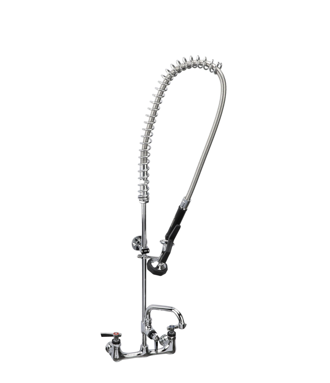 Encore® 8" OC. Brass Chrome Plated Wall Mount Pre Rinse Assembly with 16" Add On Faucet