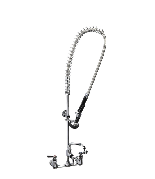 Encore® 8" OC. Brass Chrome Plated Wall Mount Pre Rinse Assembly with 16" Add On Faucet
