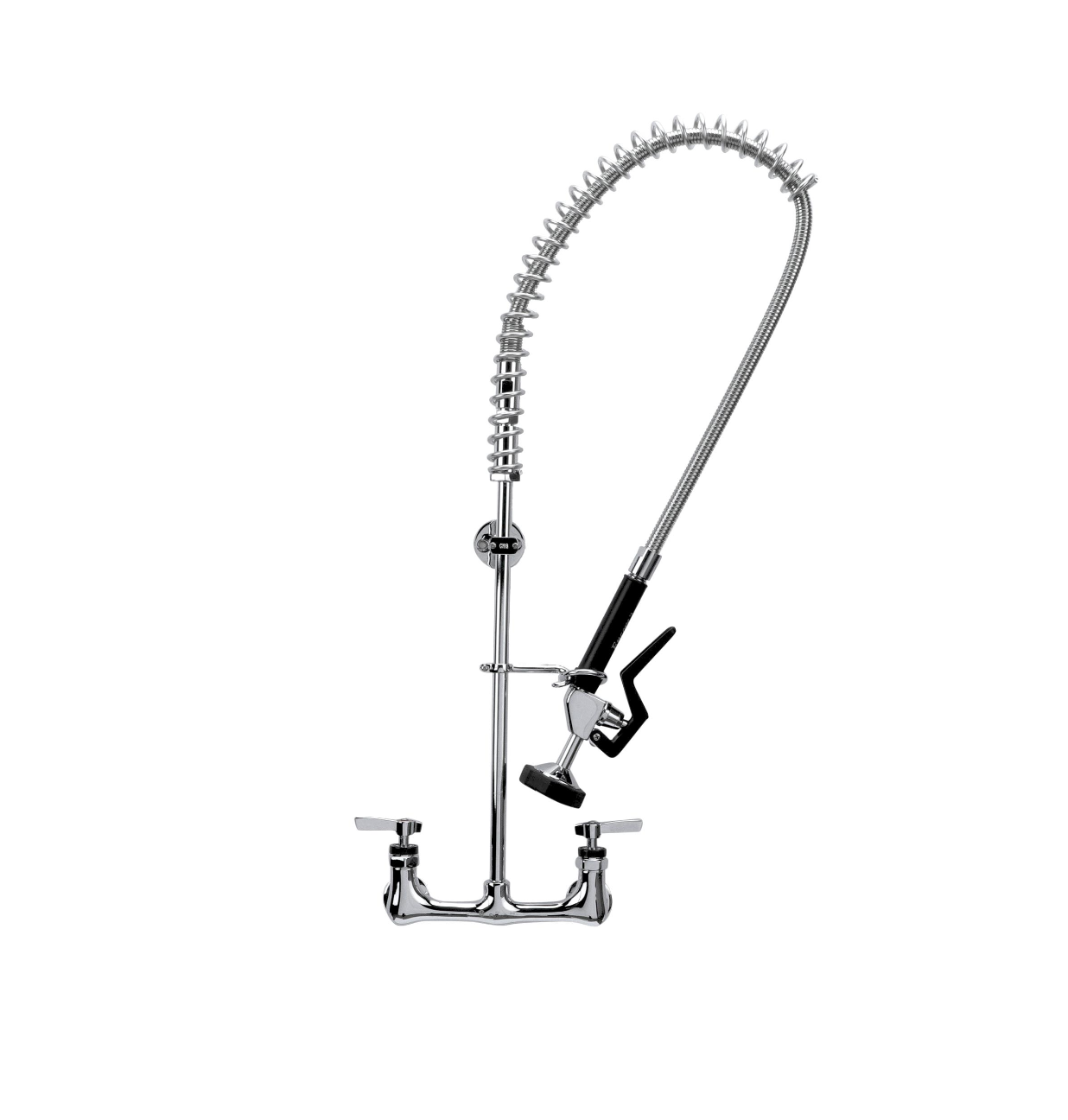 Encore® 8" OC. Brass Chrome Plated Wall Mount Pre Rinse Assembly with Wall Bracket