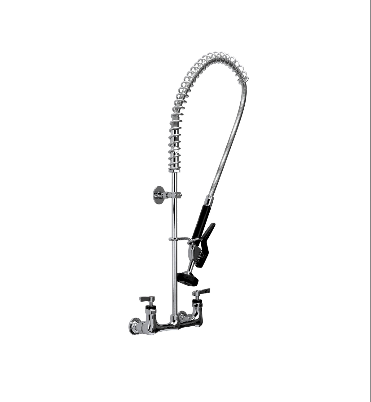 Encore® 8" OC. Brass Chrome Plated Wall Mount Pre Rinse Assembly with Wall Bracket