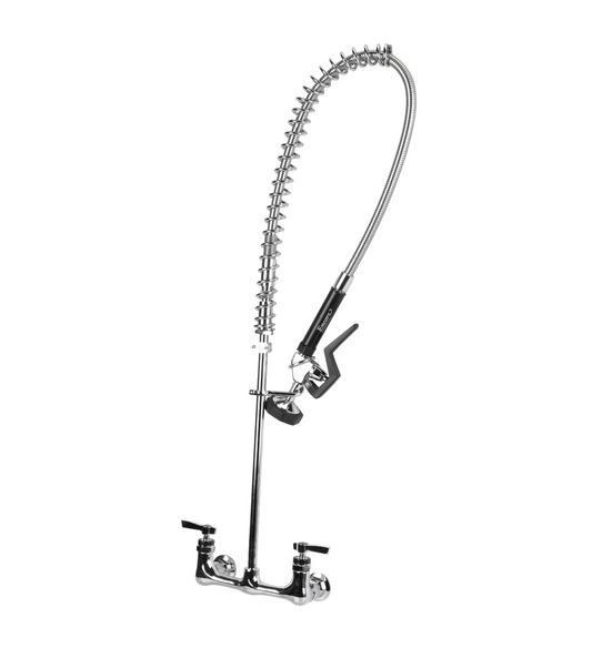 Encore® 8" OC. Brass Chrome Plated Wall Mount Pre Rinse Assembly with Wall Bracket