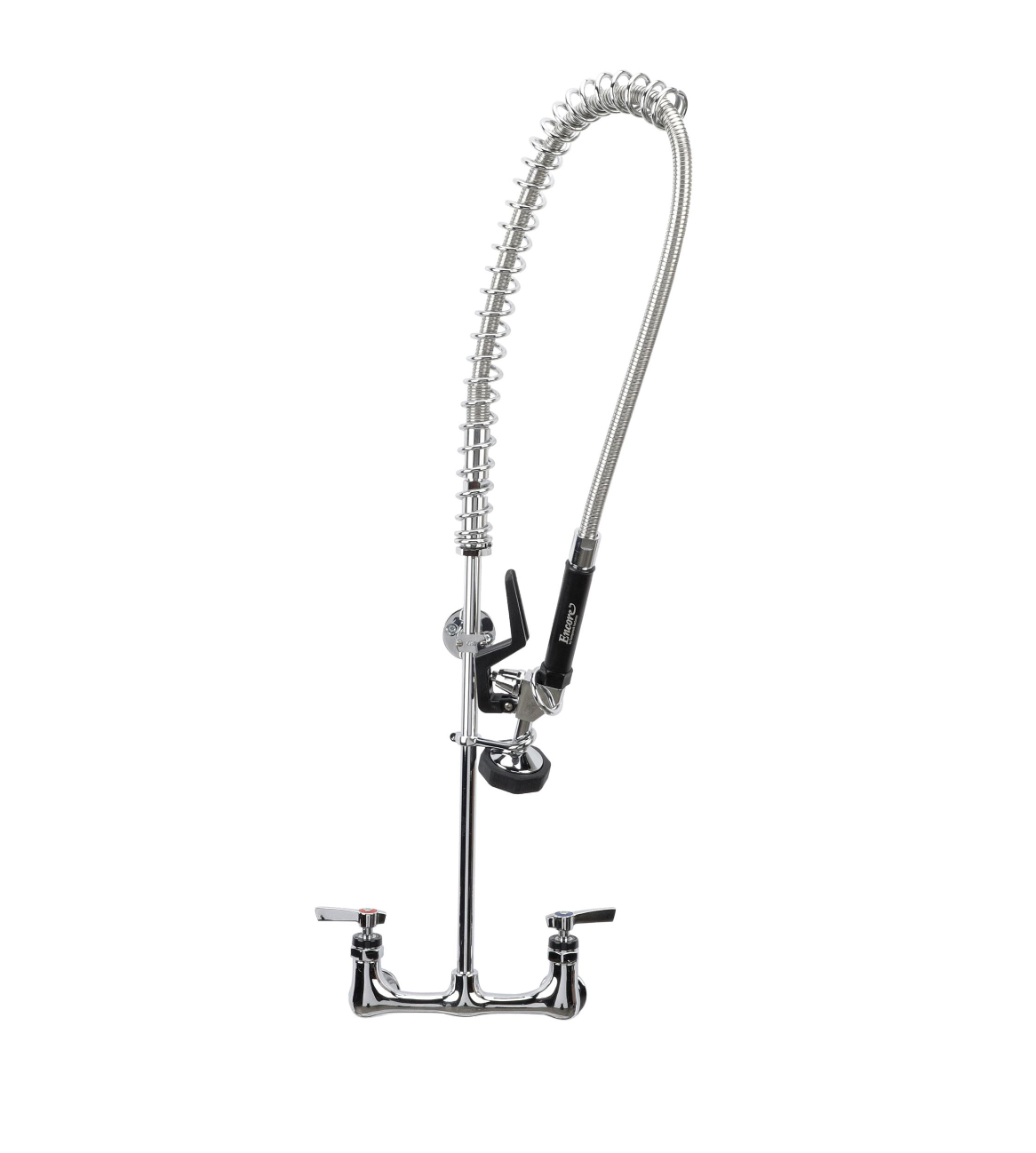 Encore® 8" OC. Brass Chrome Plated Wall Mount Pre Rinse Assembly with Wall Bracket and Offset Supply Inlets