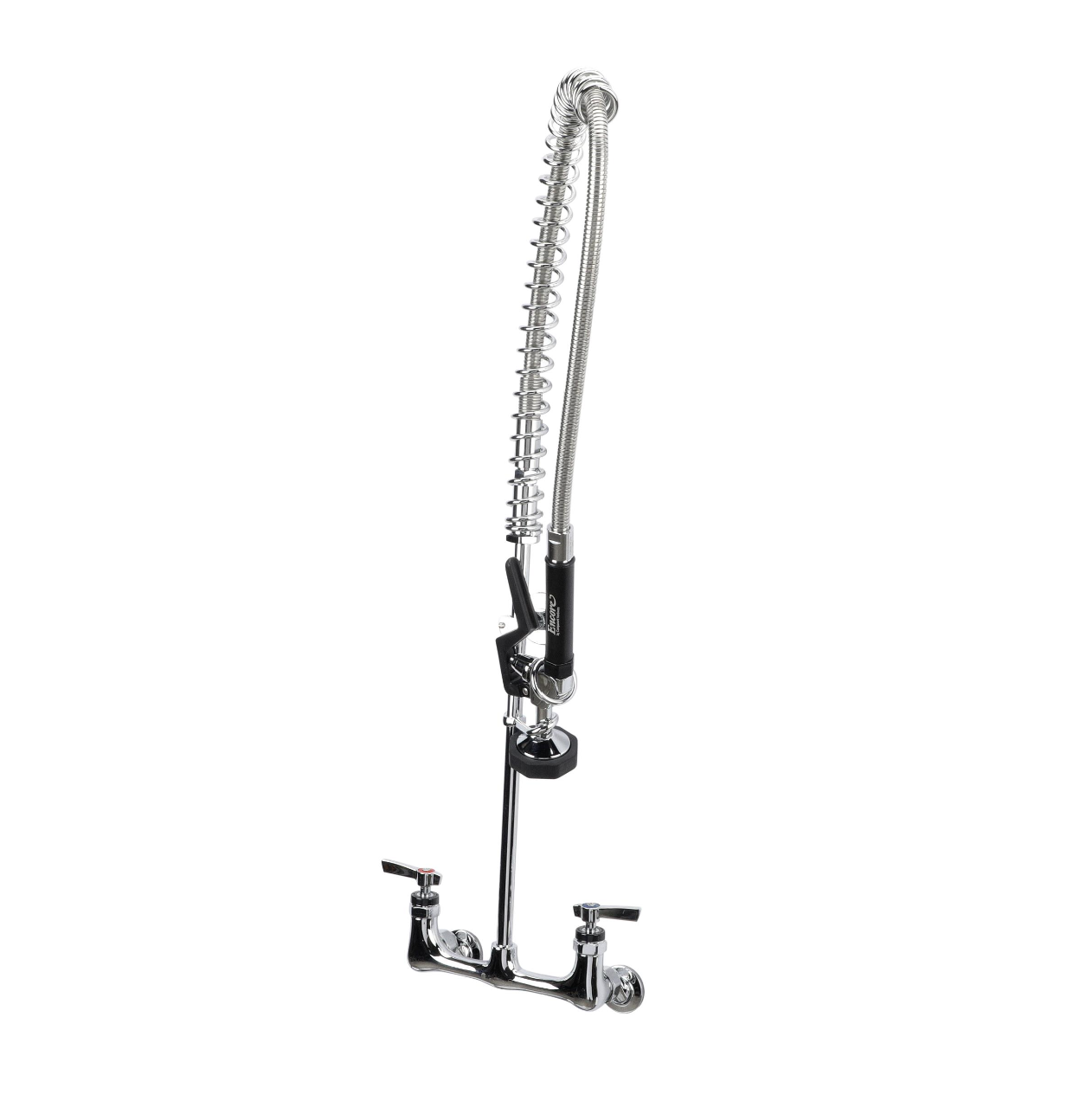 Encore® 8" OC. Brass Chrome Plated Wall Mount Pre Rinse Assembly with Wall Bracket and Offset Supply Inlets