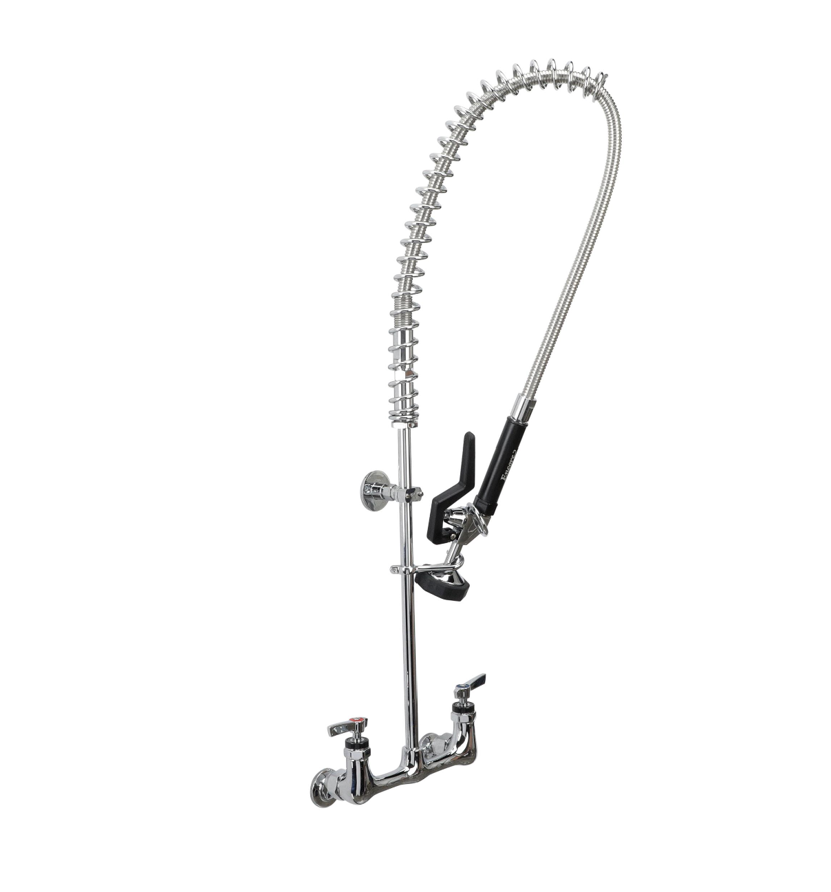 Encore® 8" OC. Brass Chrome Plated Wall Mount Pre Rinse Assembly with Wall Bracket and Offset Supply Inlets