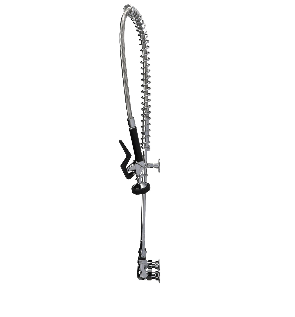 Encore® 8" OC. Brass Chrome Plated Wall Mount Pre Rinse Assembly with Ceramic Valves, Wall Bracket and Stainless Steel Spring
