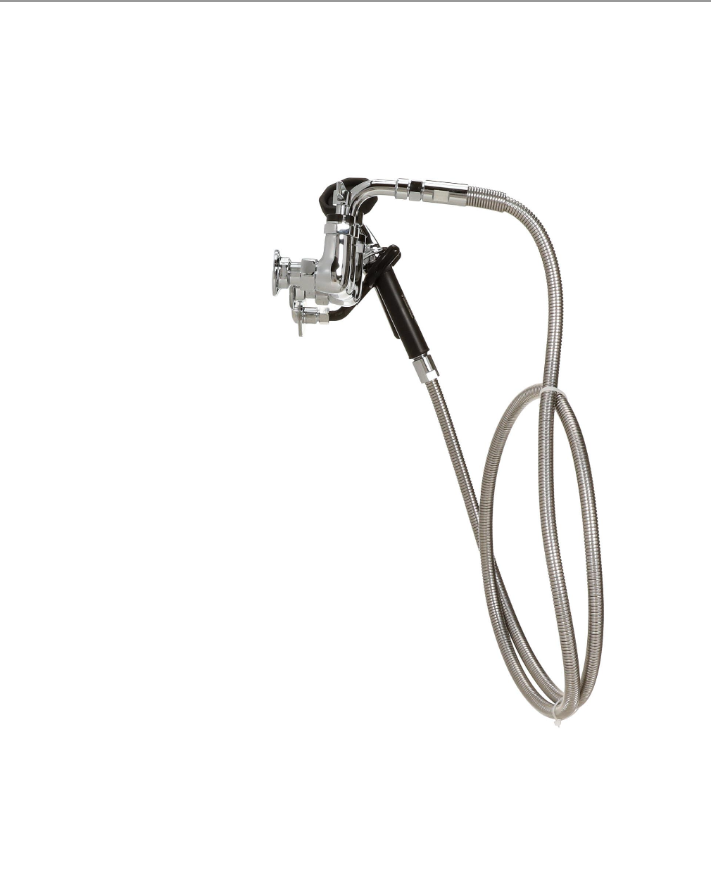 Encore® 8" OC. Brass Chrome Plated Wall Mount Utility Spray Assembly Angled Spray with Mounting Kit and 72" Hose