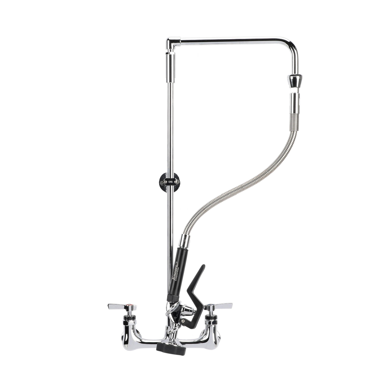 Encore® 8" OC Brass Chrome Plated Swivel Arm Pre-rinse Assembly with 12" Swivel Arm and 32" Riser
