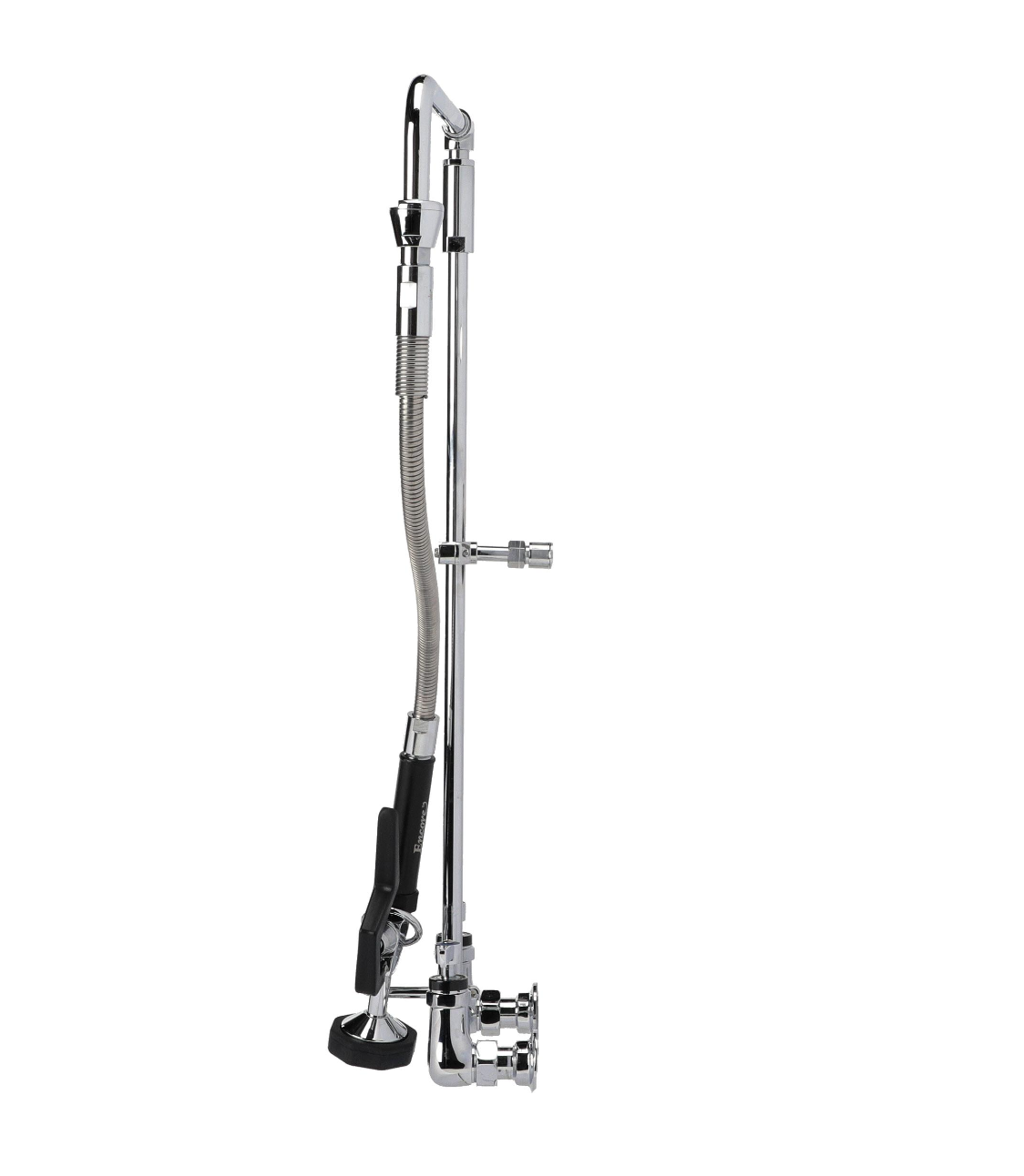 Encore® 8" OC Brass Chrome Plated Swivel Arm Pre-rinse Assembly with 12" Swivel Arm and 32" Riser