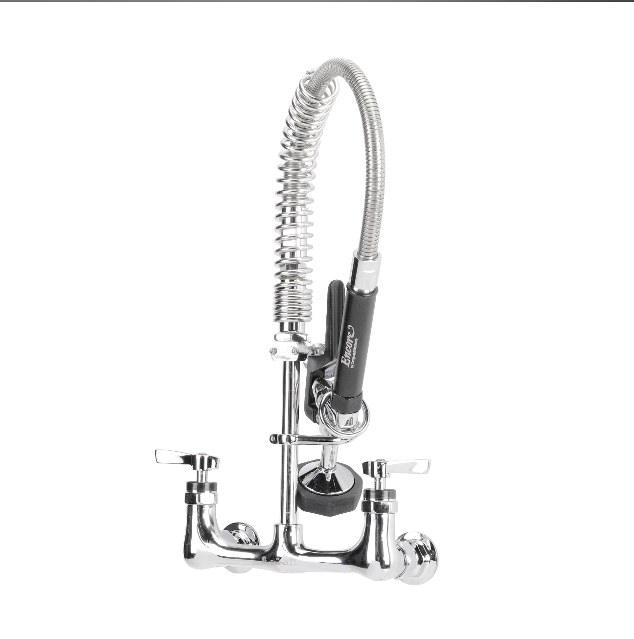 Encore® 8" OC Brass Chrome Plated Mini Pre-Rinse Assembly with Wall Bracket