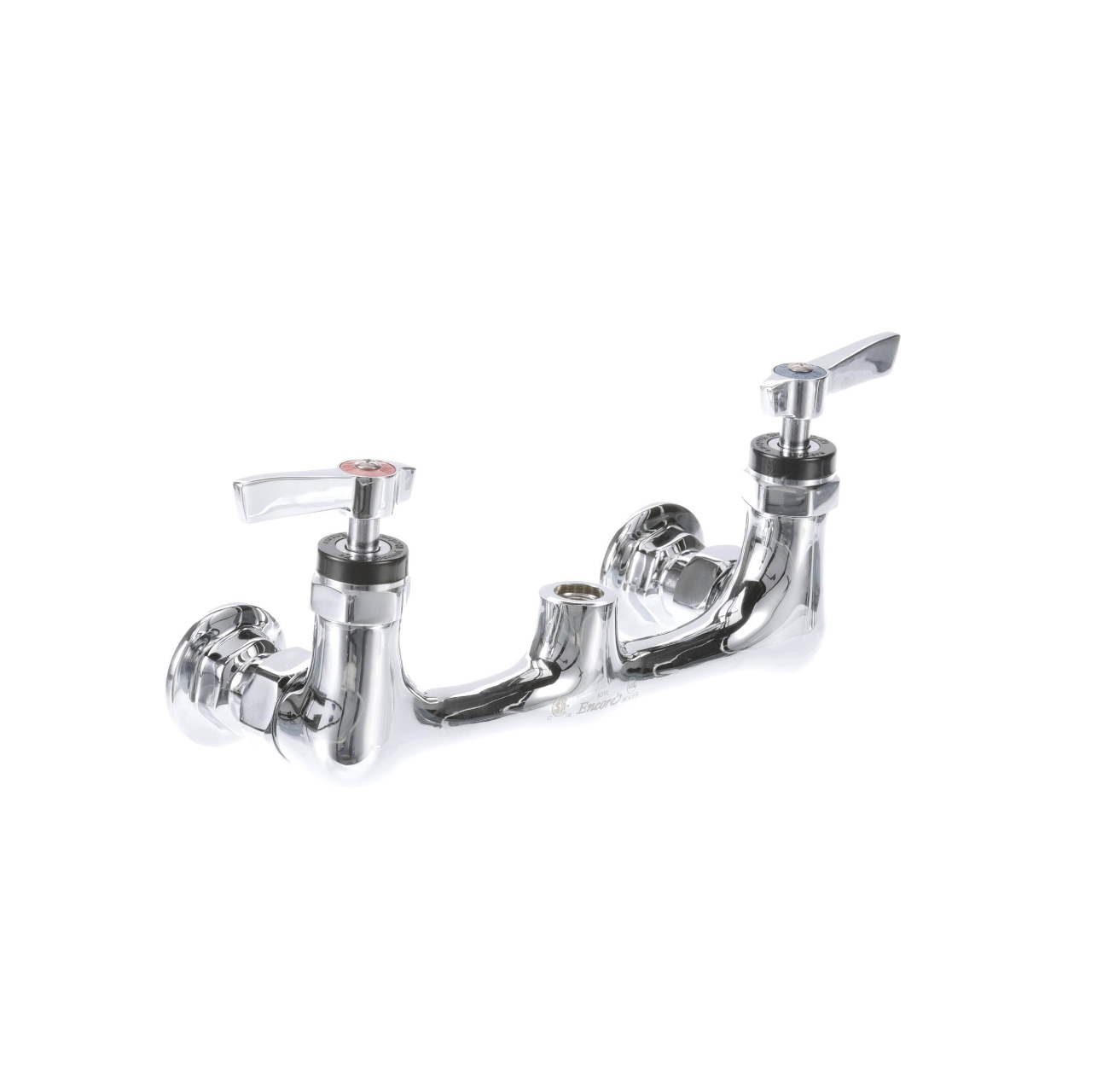 8" OC Encore Brass Chrome Plated Wall Mount Faucet Body only for Pre-Rinse Ceramic Valves