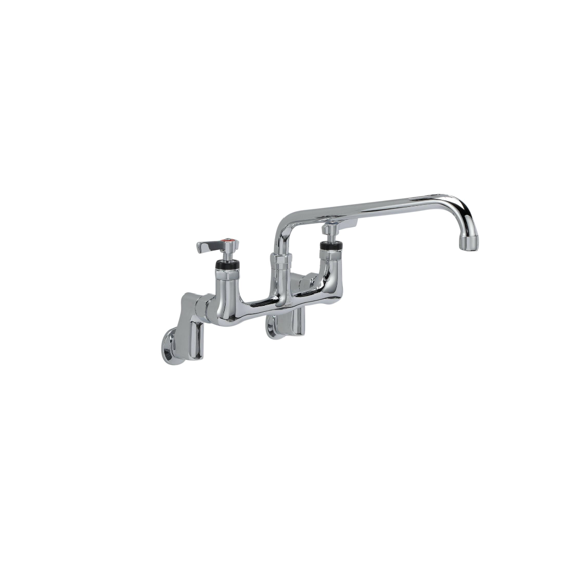 Encore® 8" OC. Brass Chrome Plated Wall Mount Faucet 2-1/2" Offset Supply Inlets 12" Spout