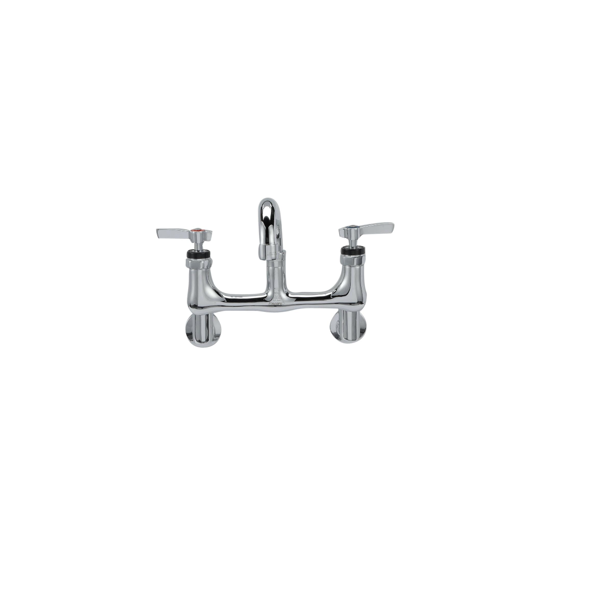 Encore® 8" OC. Brass Chrome Plated Wall Mount Faucet 2-1/2" Offset Supply Inlets 12" Spout