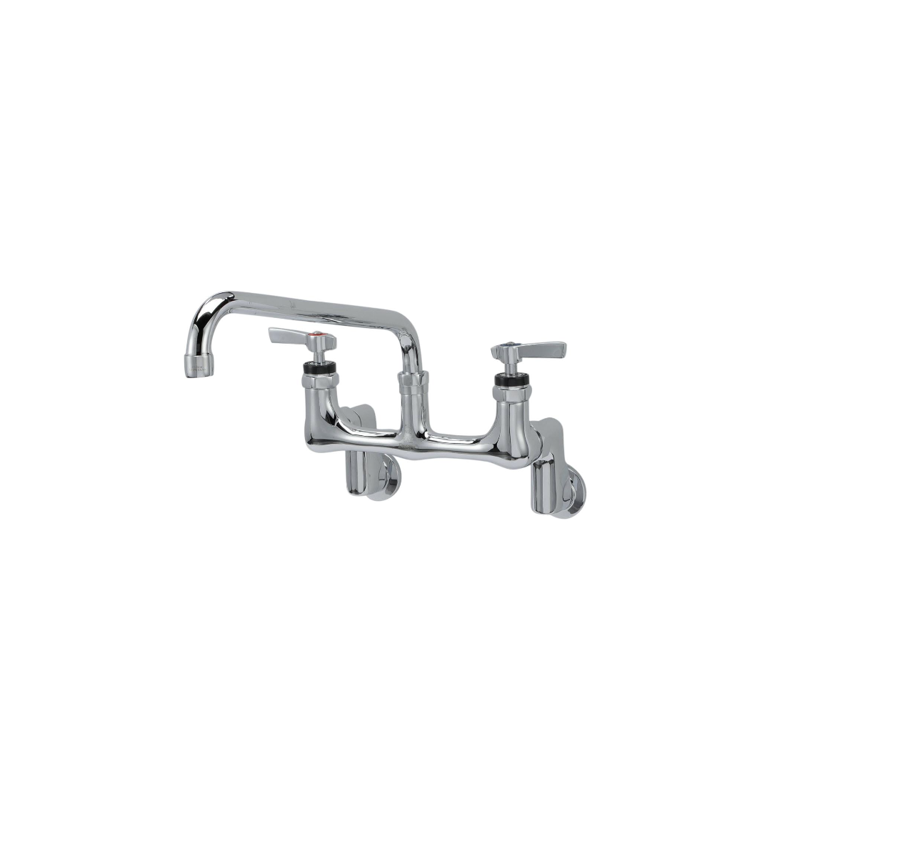 Encore® 8" OC. Brass Chrome Plated Wall Mount Faucet 2-1/2" Offset Supply Inlets 12" Spout