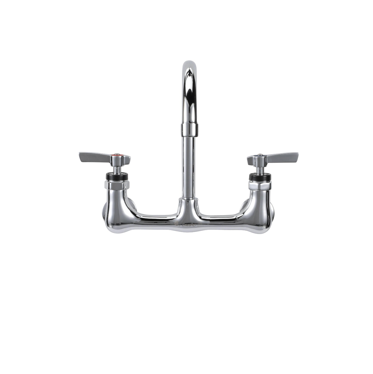Encore® 8" OC. Brass Chrome Plated Wall Mount Faucet with 6-1/2" Rigid Gooseneck Spout