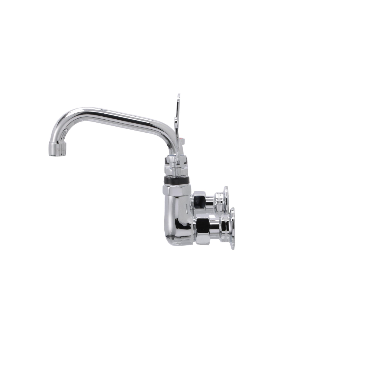 Encore® 8" OC. Brass Chrome Plated Wall Mount Faucet with 6" Swivel Spout 4" Wrist Blade Handles