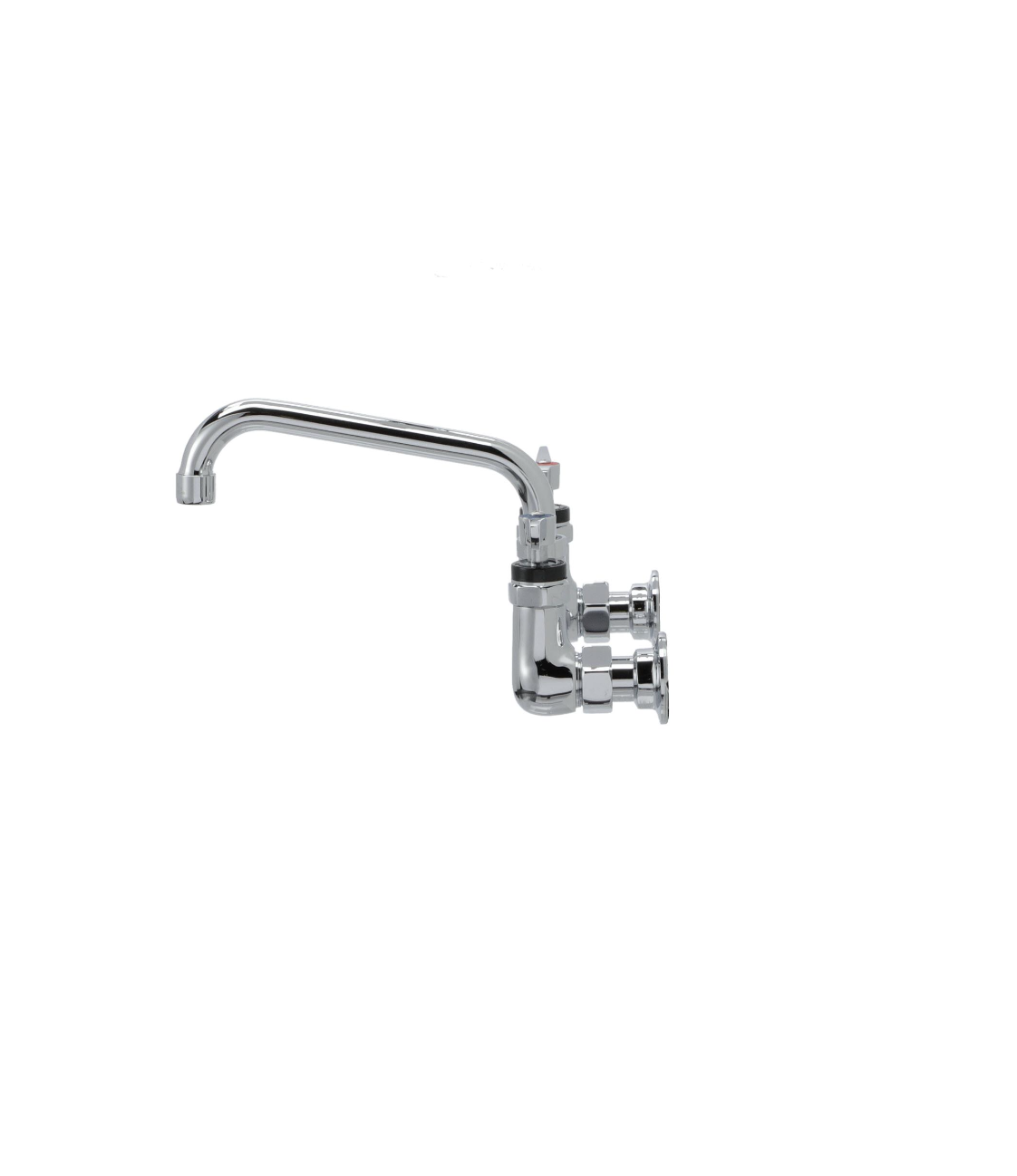 Encore® 8" OC. Brass Chrome Plated Wall Mount Faucet with 8" Swivel Spout Lever Handles