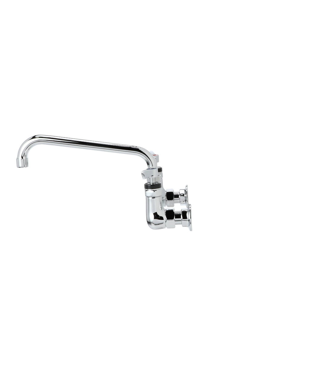 Encore® 8" OC. Brass Chrome Plated Wall Mount Faucet 1.5 gpm with 12" Swivel Spout and Lever Handles