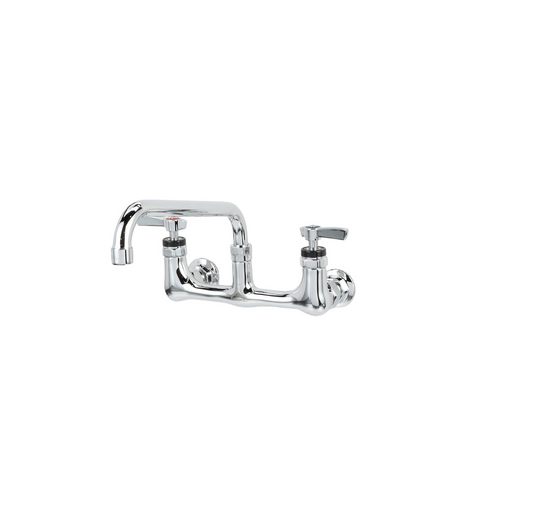 Encore® 8" OC. Brass Chrome Plated Wall Mount Faucet with 12" Swivel Spout
