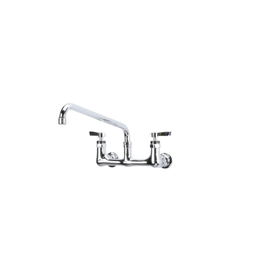 Encore® 8" OC. Brass Chrome Plated Wall Mount Faucet with 14" Swivel Spout
