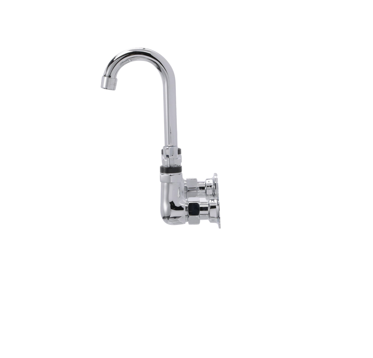 Encore® 8" OC. Brass Chrome Plated Wall Mount Faucet Ceramic Valves with 3-1/2" Rigid Gooseneck Spout