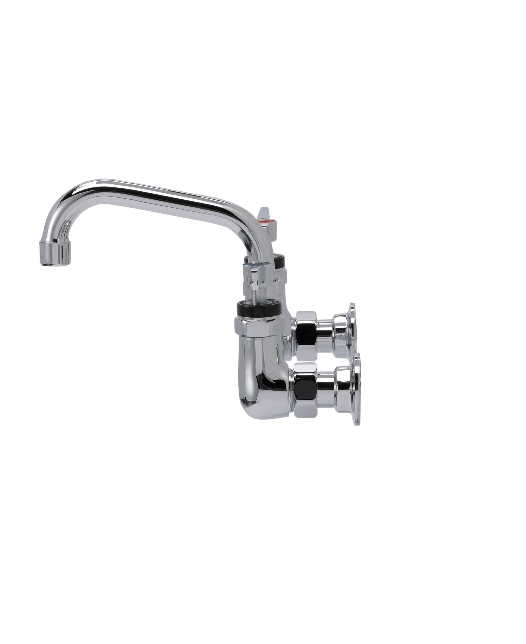 Encore® 8" OC. Brass Chrome Plated Wall Mount Faucet Ceramic Valves with 6" Swivel Spout