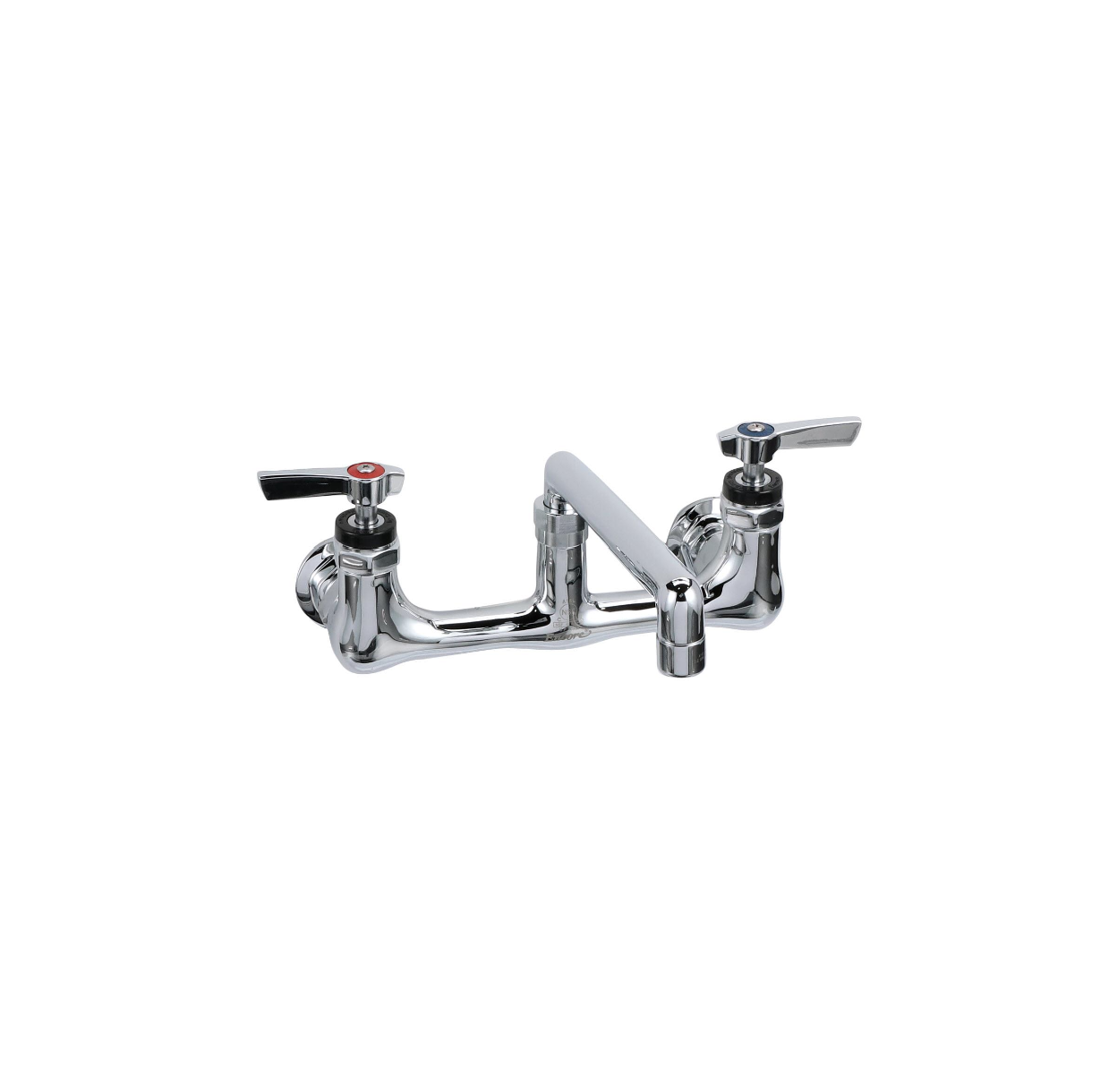 Encore® 8" OC. Brass Chrome Plated Wall Mount Faucet Ceramic Valves with 8" Swivel Cast Spout