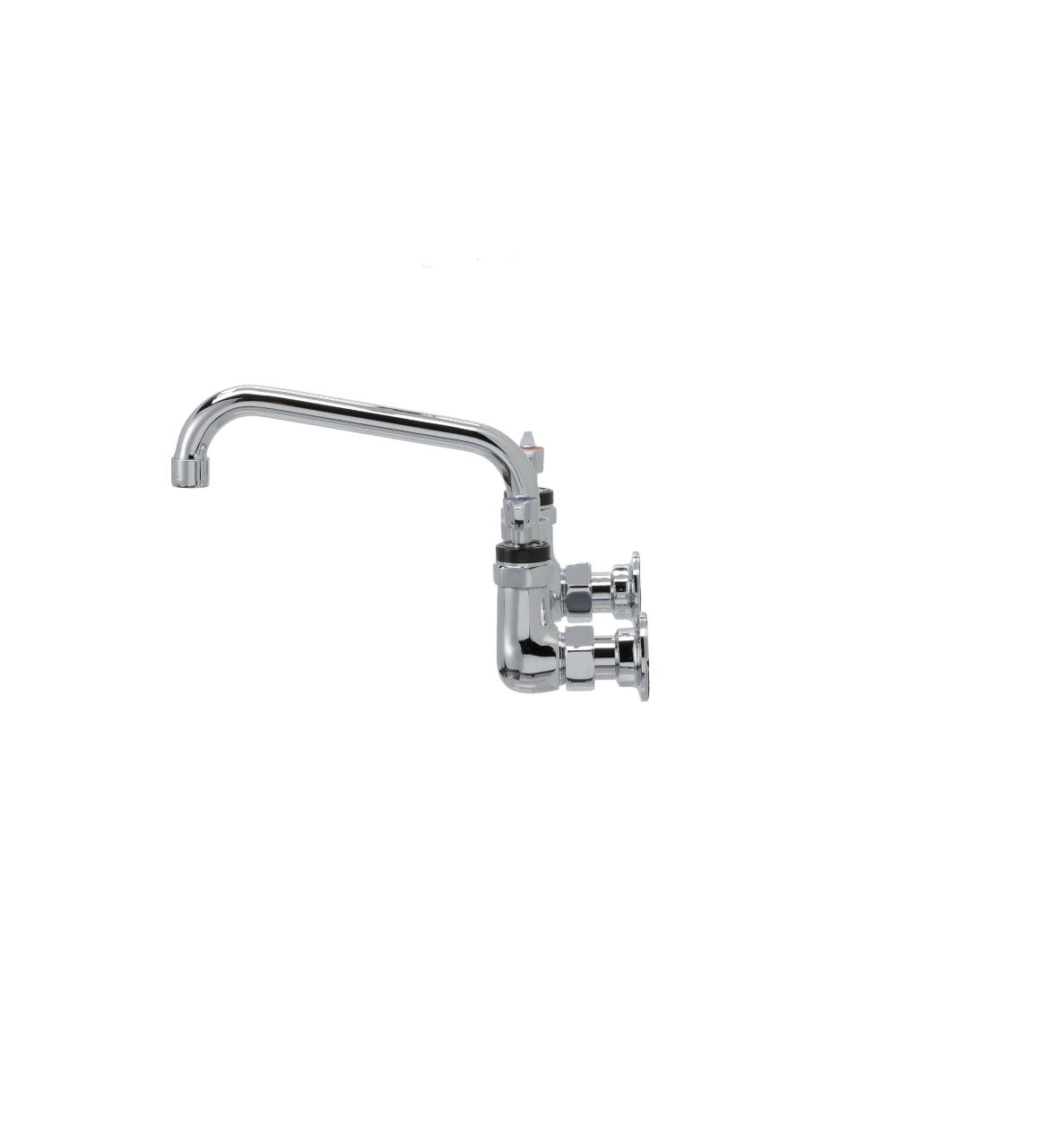 Encore® 8" OC. Brass Chrome Plated Wall Mount Faucet Ceramic Valves with 8" Swivel Spout, Lever Handles