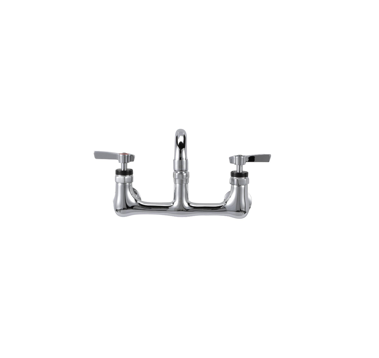 Encore® 8" OC. Brass Chrome Plated Wall Mount Faucet Ceramic Valves with 10" Swivel Spout