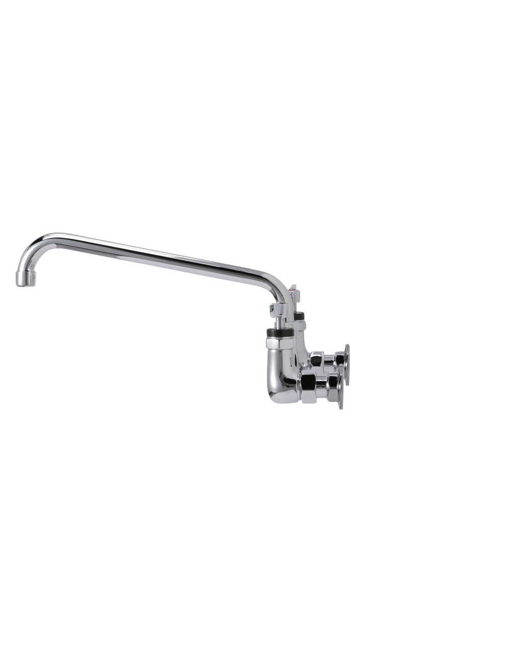 Encore® 8" OC. Brass Chrome Plated Wall Mount Faucet Ceramic Valves with 12" Swivel Spout