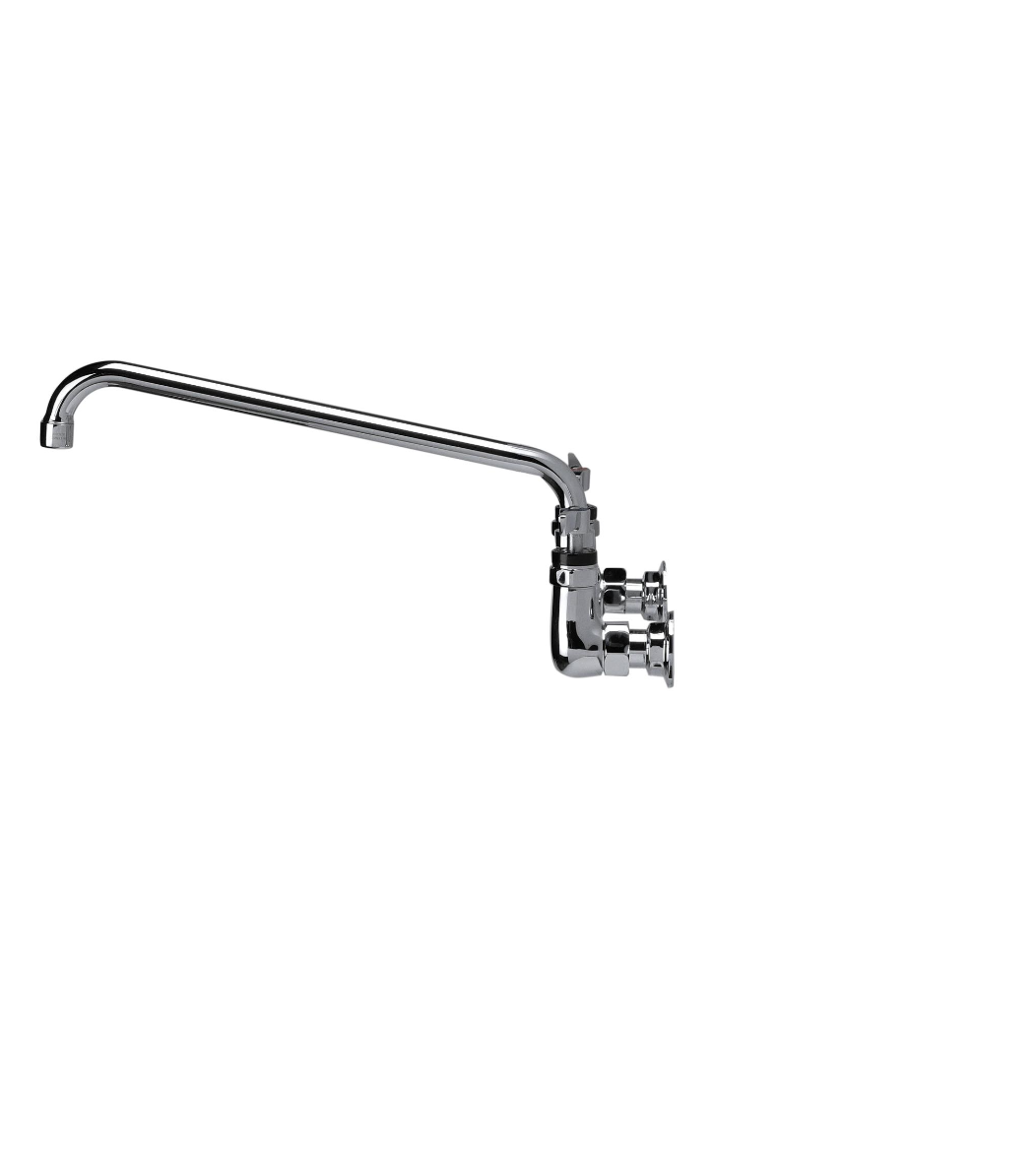 Encore® 8" OC. Brass Chrome Plated Wall Mount Faucet Ceramic Valves with 14" Swivel Spout