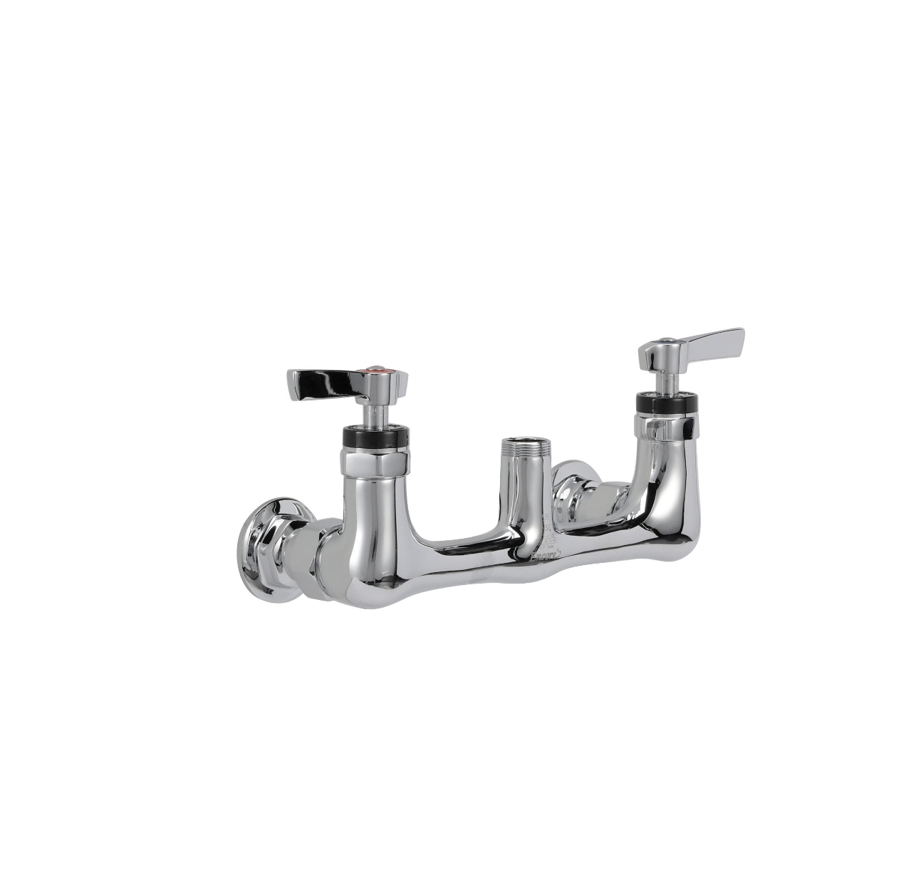 8" OC Encore Brass Chrome Plated Wall Mount Faucet Body Only for Spout