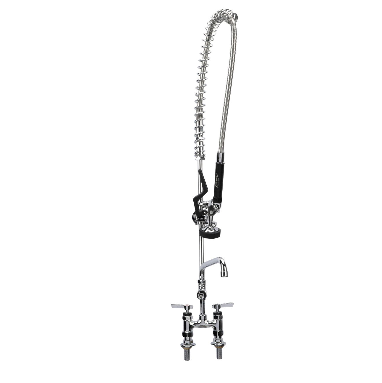 Encore® 4" OC Brass Chrome Plated Elevated Deck Mount Pre-Rinse Assembly with 12" Add-On Faucet