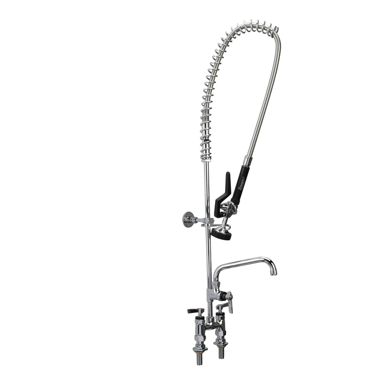 Encore® 4" OC Brass Chrome Plated Elevated Deck Mount Pre-Rinse Assembly with 12" Add-On Faucet