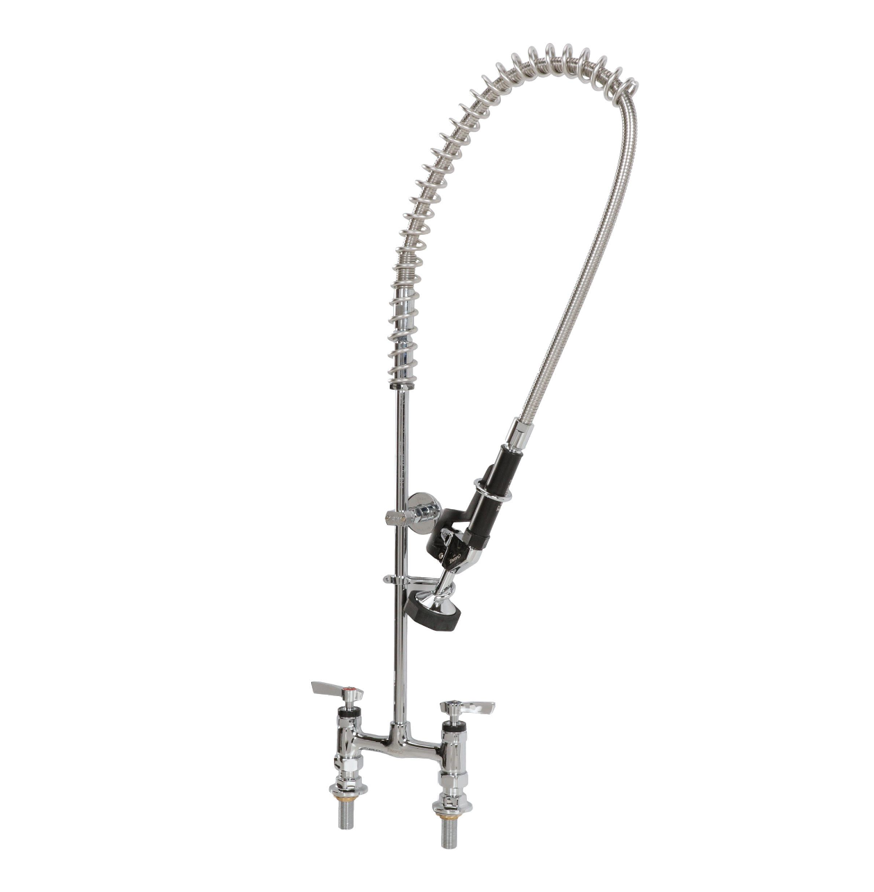 Encore® 4" OC Brass Chrome Plated Elevated Deck Mount Pre-Rinse with Wall Bracket