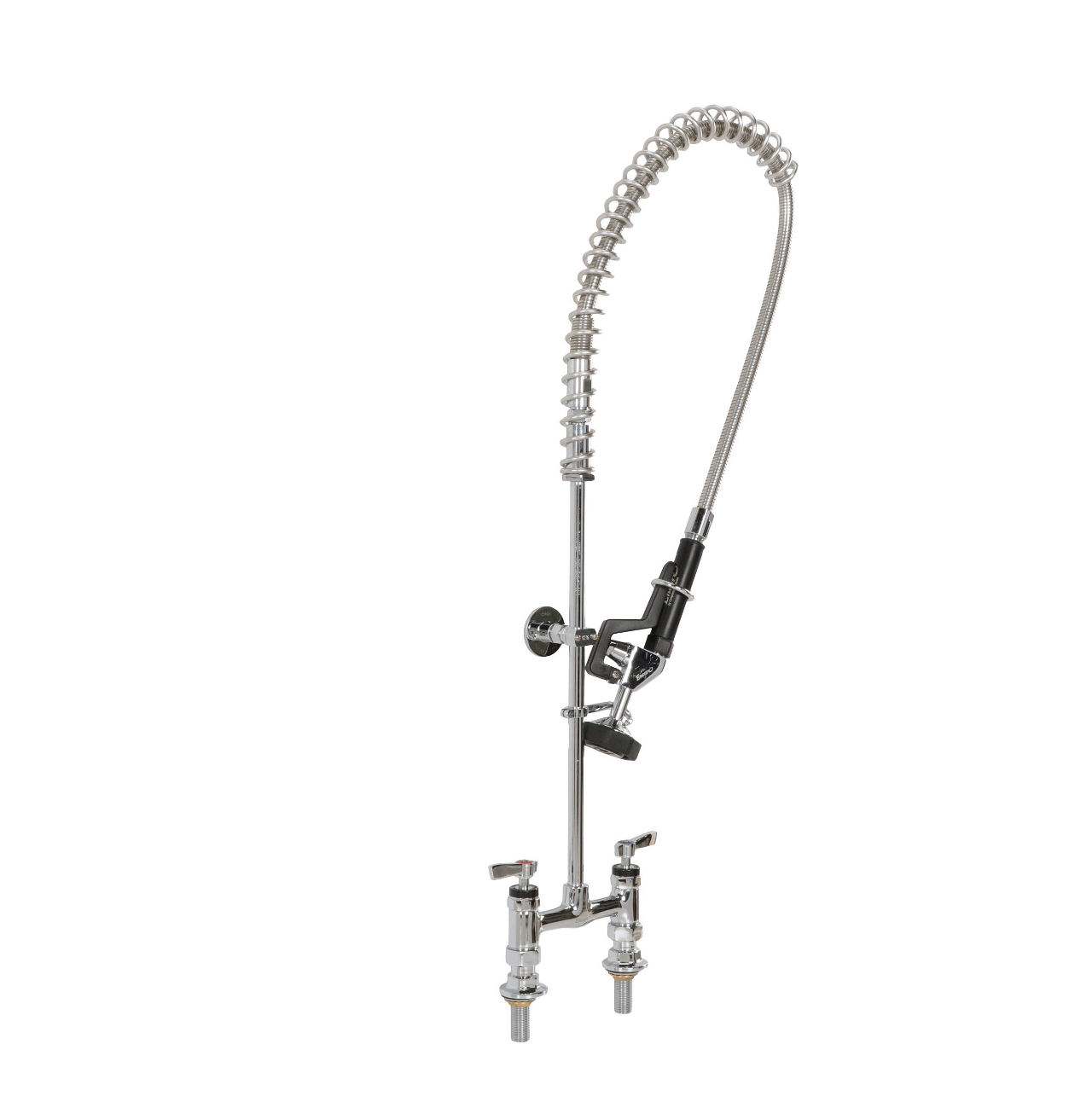 Encore® 4" OC Brass Chrome Plated Elevated Deck Mount Pre-Rinse with Wall Bracket