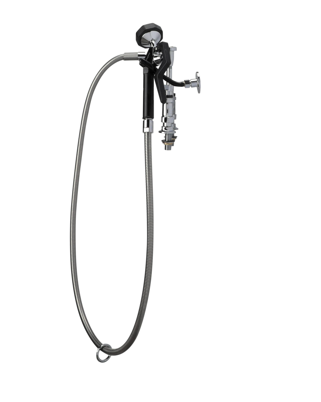 Encore® 4" OC. Brass Chrome Plated Elevated Deck Mount Utility Spray Assembly Angled Spray Head Vacuum Breaker and 72" Hose
