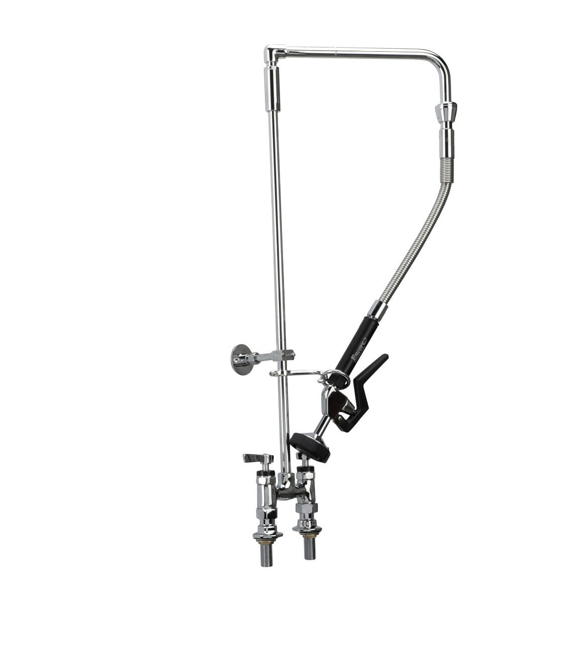 Encore® 4" OC Brass Chrome Plated Elevated Deck Mount Rigid Arm Pre-Rinse with 26" Riser