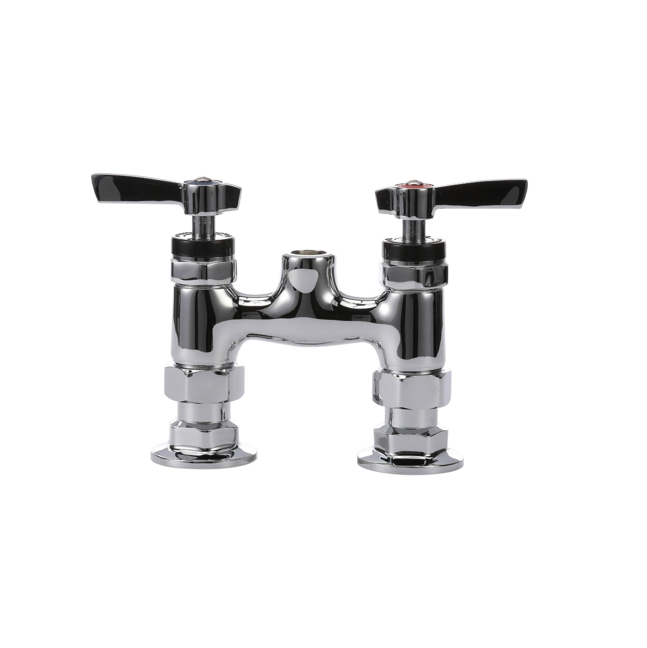 4" OC Encore Brass Chrome Plated Elevated Deck Mount Faucet (Body Only with Couplings for Pre-Rinse Riser