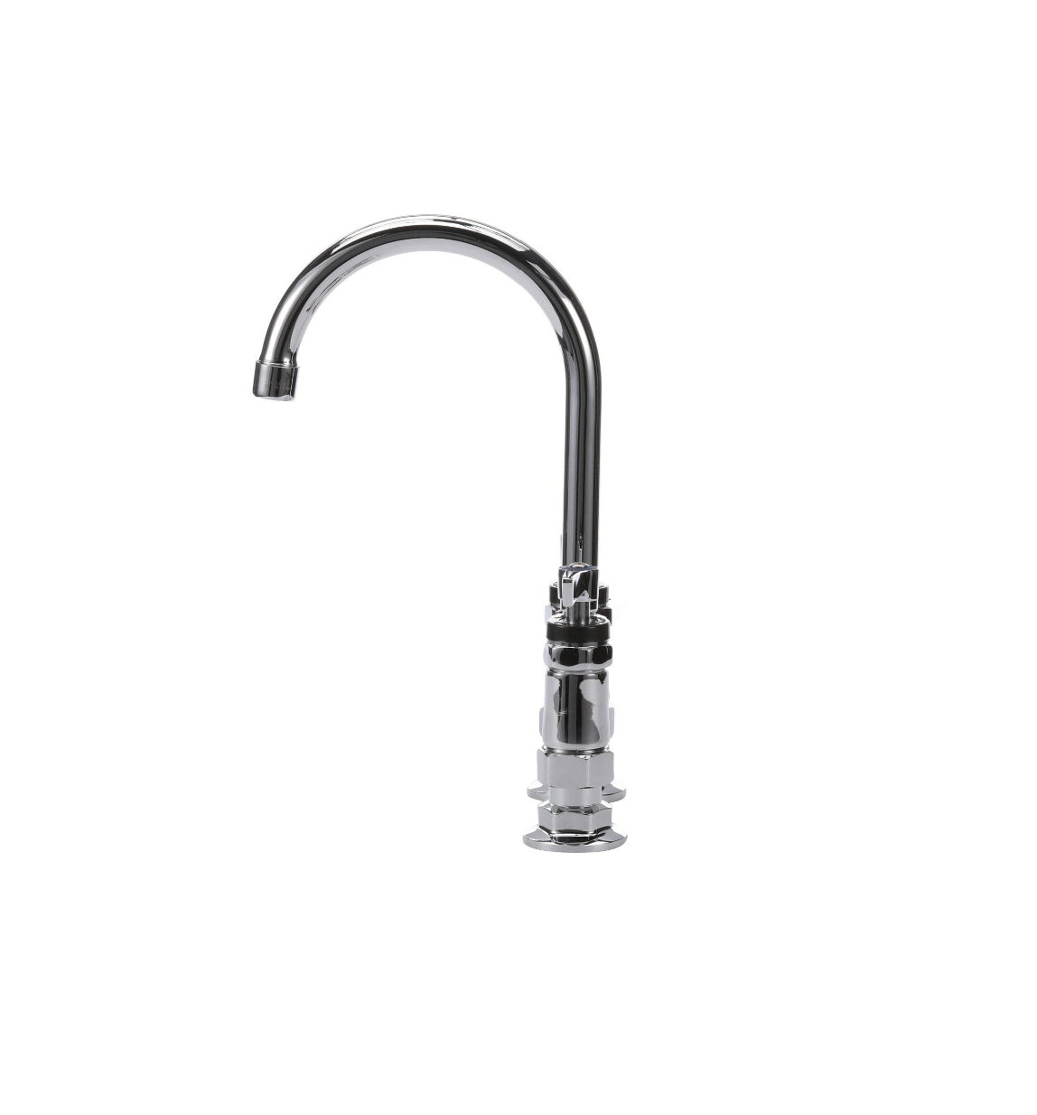 Encore® 4" OC Brass Chrome Plated Elevated Deck Mount Faucet with 6" Rigid Gooseneck Spout