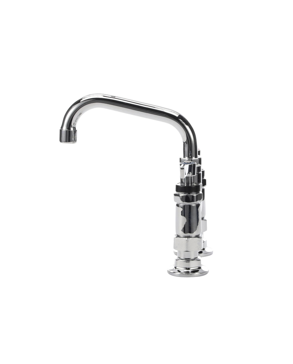 Encore® 4" OC Brass Chrome Plated Elevated Deck Mount Faucet with 6" Swivel Spout