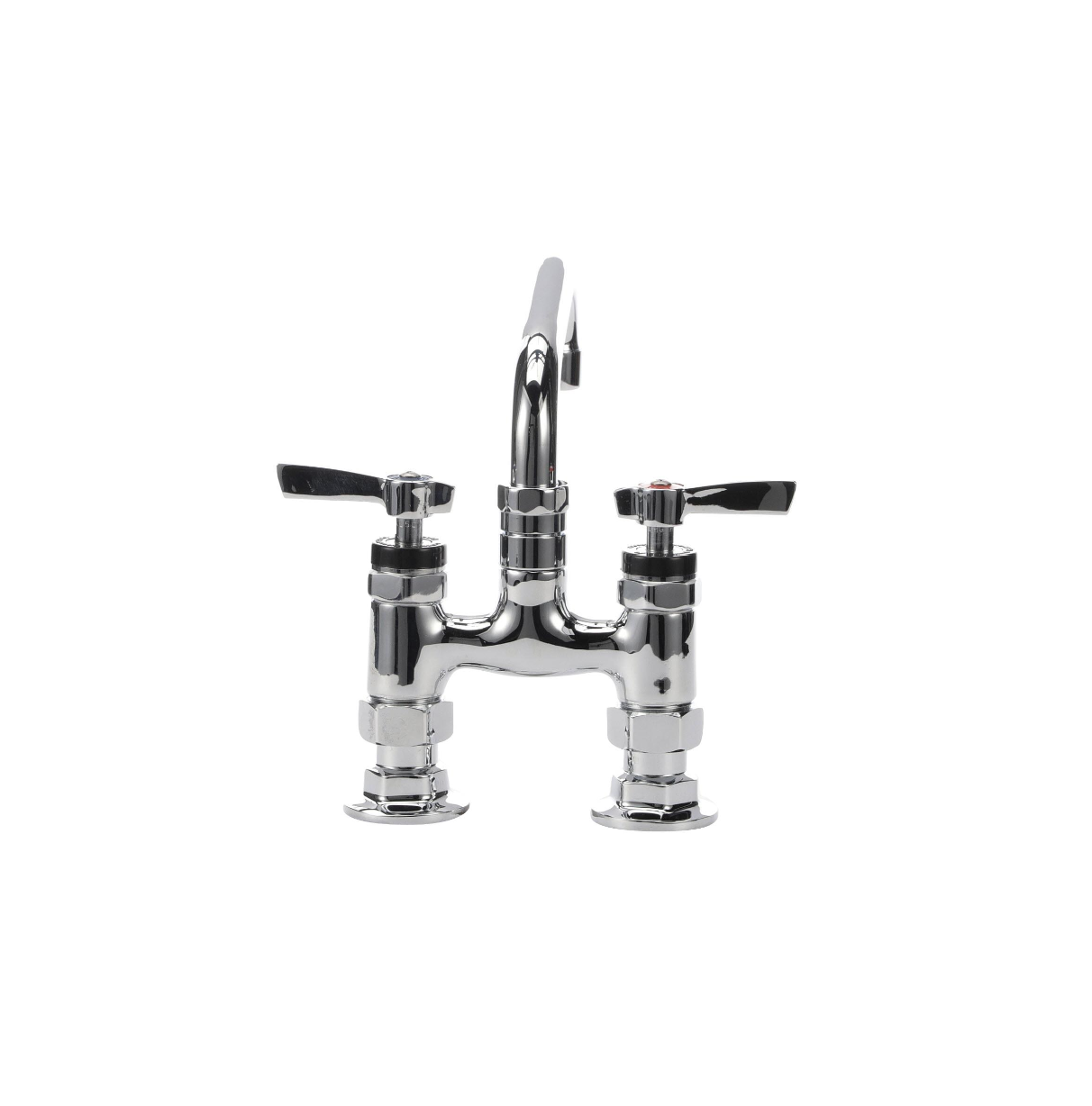 Encore® 4" OC Brass Chrome Plated Elevated Deck Mount Faucet with 6" Swivel Spout