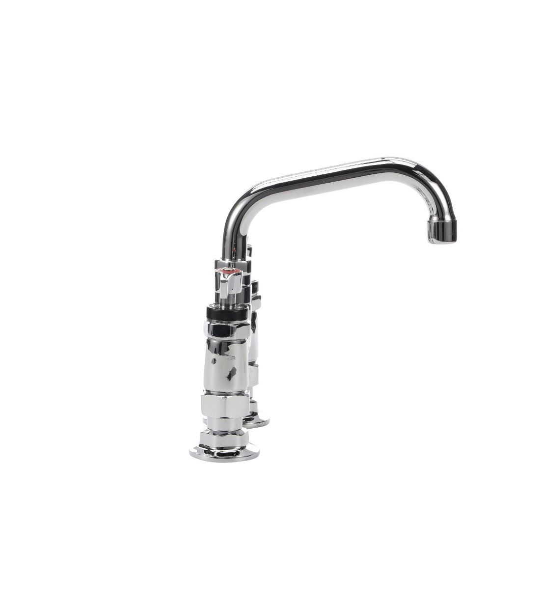 Encore® 4" OC Brass Chrome Plated Elevated Deck Mount Faucet with 6" Swivel Spout