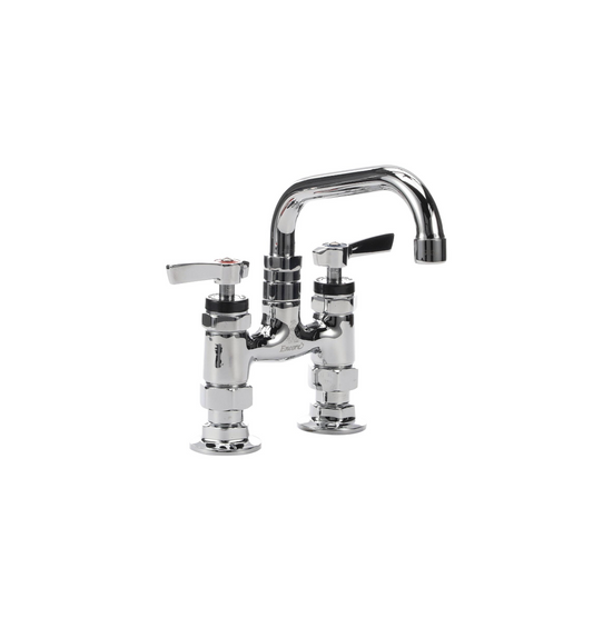 Encore® 4" OC Brass Chrome Plated Elevated Deck Mount Faucet with 6" Swivel Spout