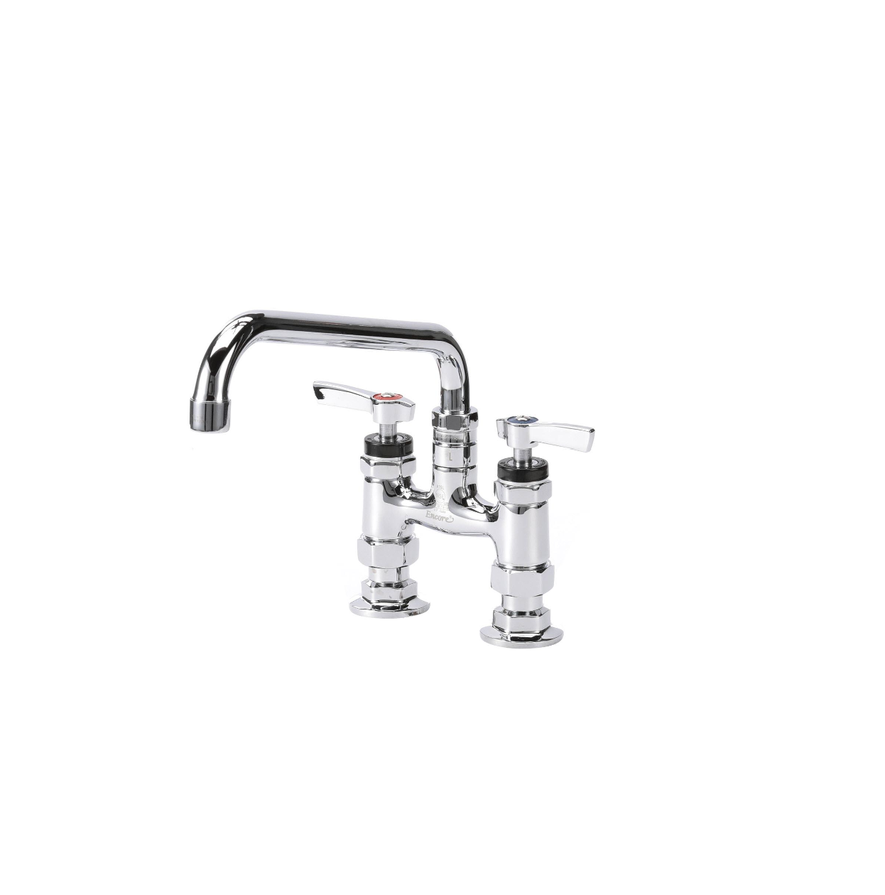 Encore® 4" OC Brass Chrome Plated Elevated Deck Mount Faucet with 10" Swivel Spout
