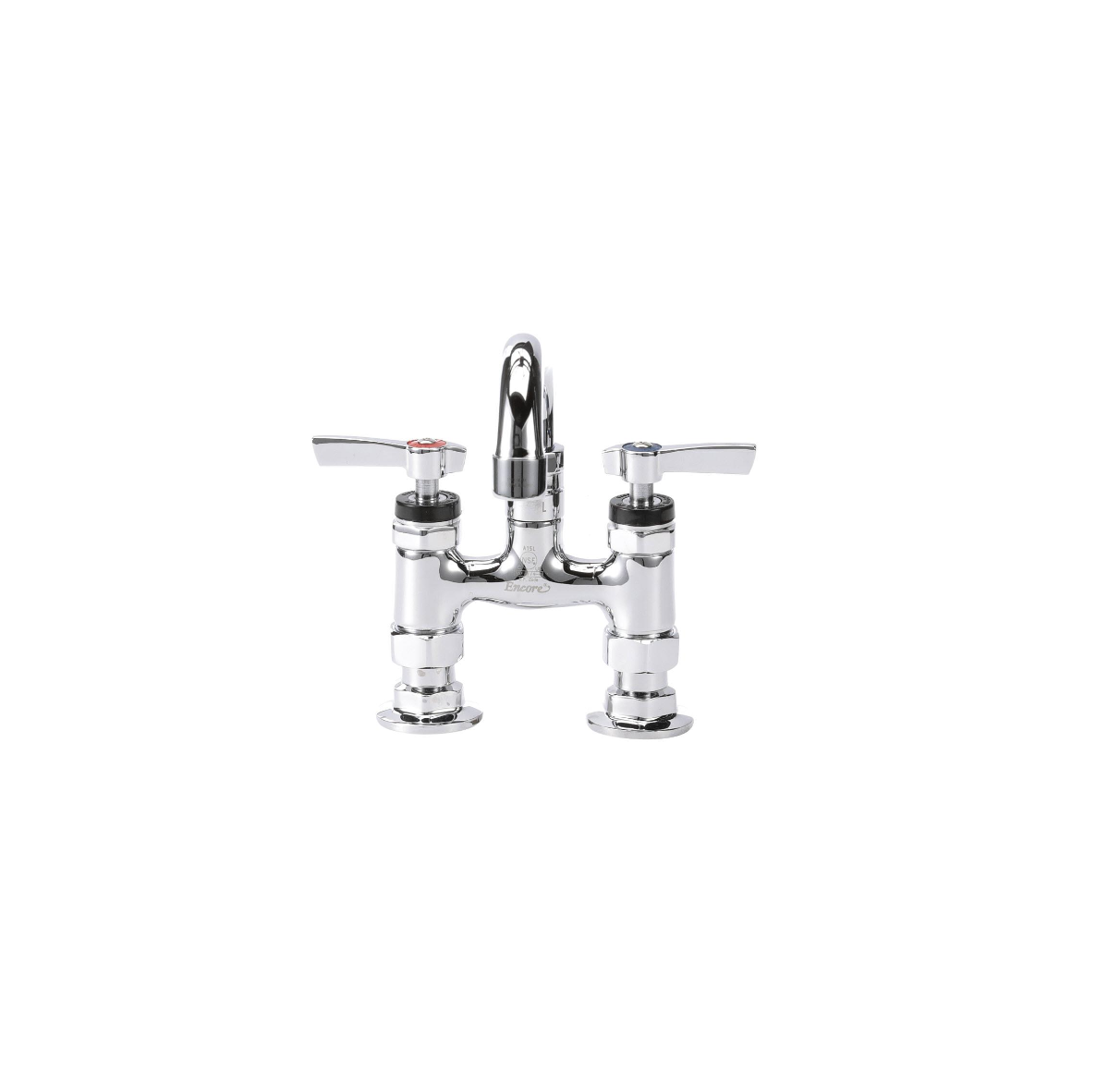 Encore® 4" OC Brass Chrome Plated Elevated Deck Mount Faucet with 10" Swivel Spout
