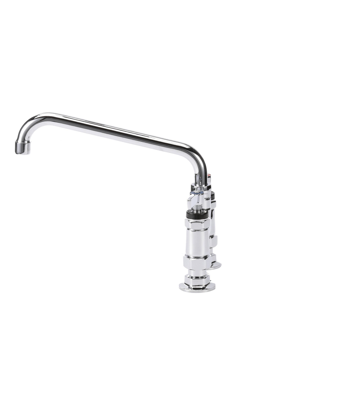 Encore® 4" OC Brass Chrome Plated Elevated Deck Mount Faucet with 10" Swivel Spout