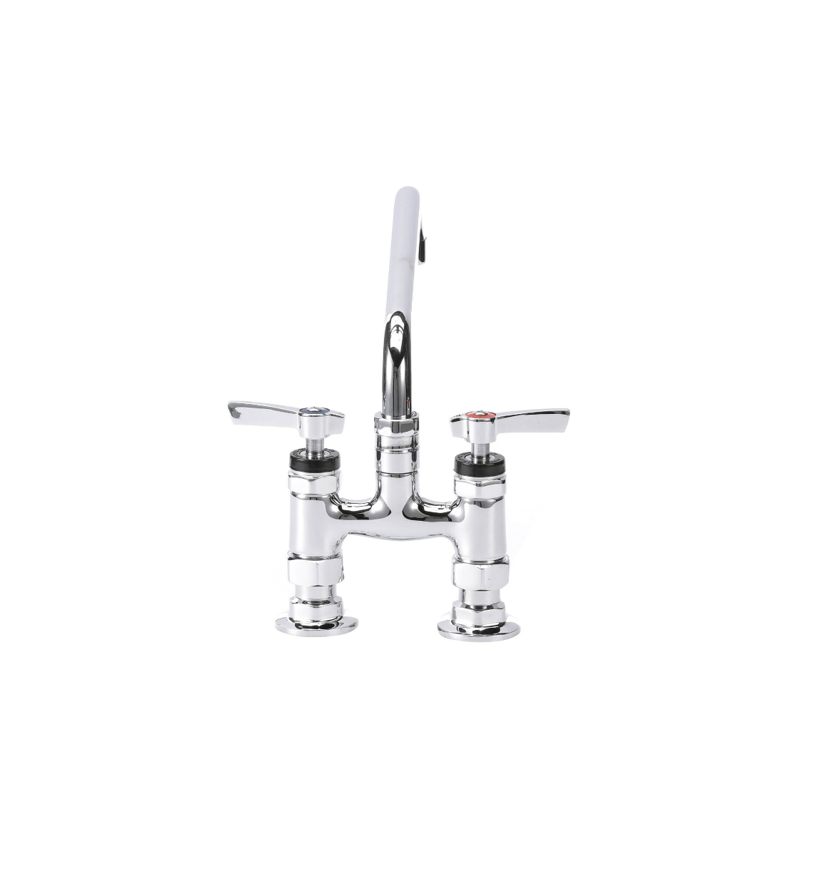 Encore® 4" OC Brass Chrome Plated Elevated Deck Mount Faucet with 10" Swivel Spout