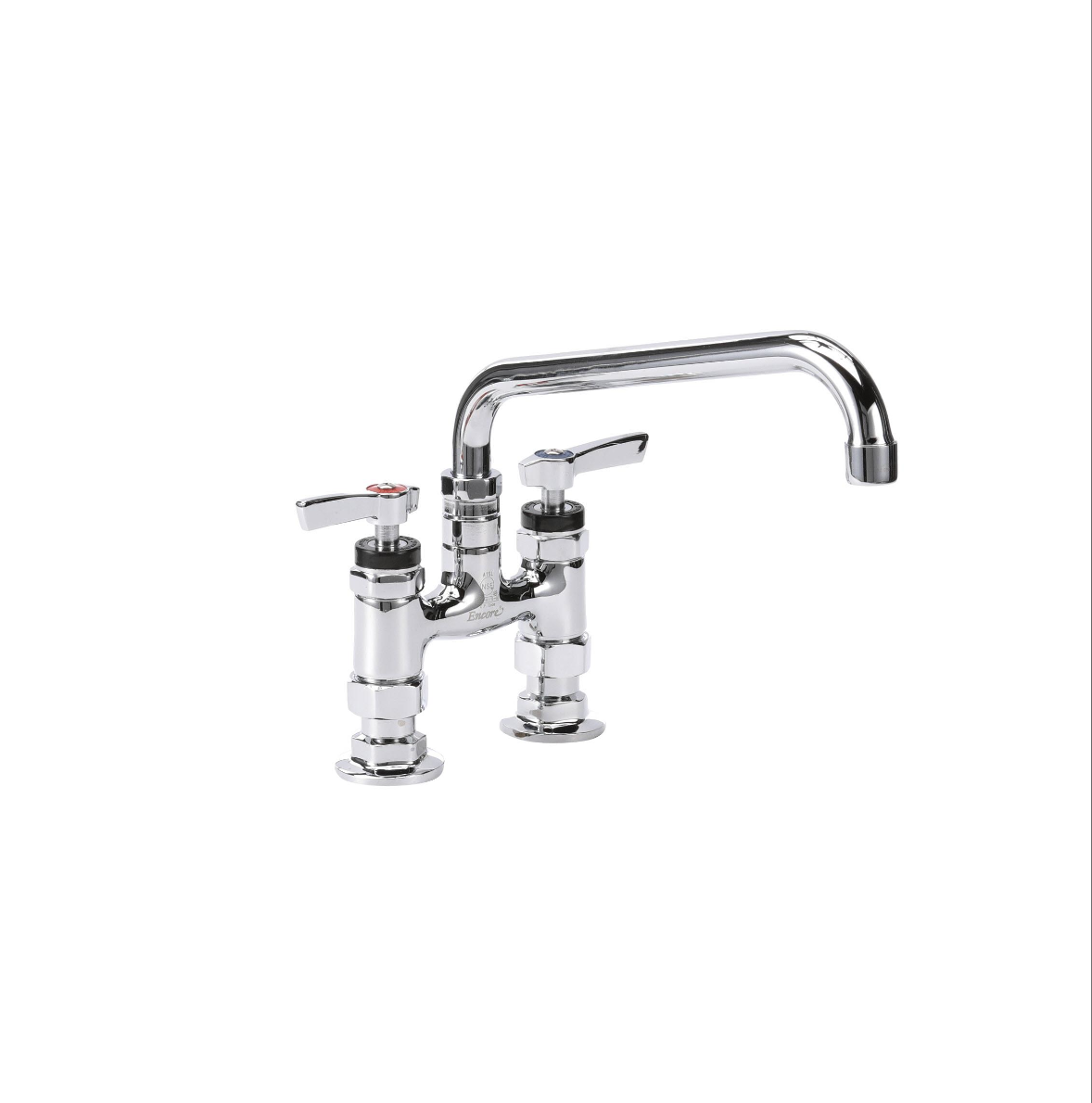 Encore® 4" OC Brass Chrome Plated Elevated Deck Mount Faucet with 10" Swivel Spout