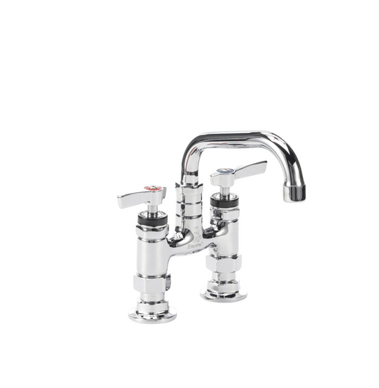 Encore® 4" OC Brass Chrome Plated Elevated Deck Mount Faucet Ceramic Valves with 6" Swivel Spout